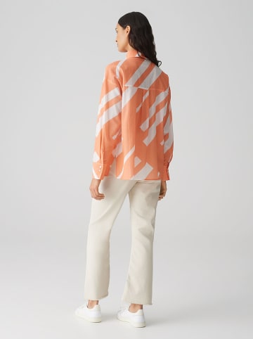 OPUS Hemd in Orange/ Weiß