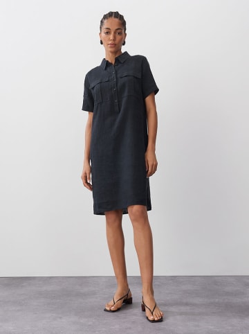 Someday Leinen-Kleid in Schwarz