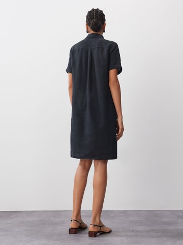 Someday Linnen jurk donkerblauw