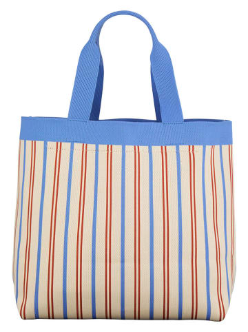 Becksöndergaard Schoudertas "Lillian" beige/lichtblauw - (B)35 x (H)35 x (D)15 cm