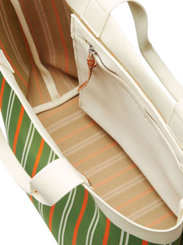 Becksöndergaard Schultertasche "Lillian" in Grün/ Creme - (B)35 x (H)35 x (T)15 cm