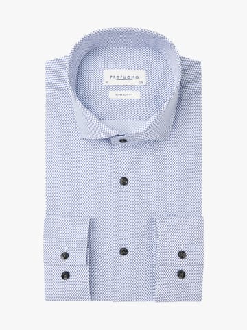 PROFUOMO Blouse wit/donkerblauw