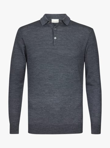 PROFUOMO Wollen poloshirt antraciet
