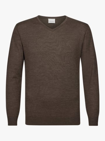 PROFUOMO Wollpullover in Braun