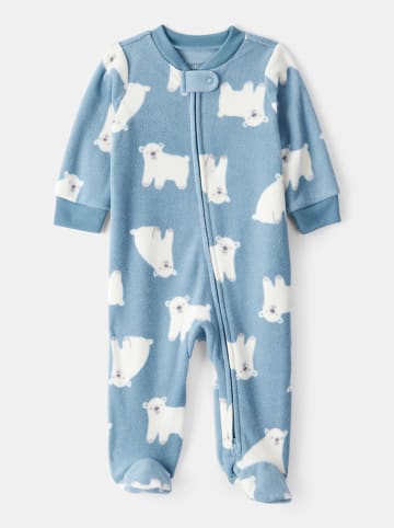 carter's Fleece-Strampler in Hellblau