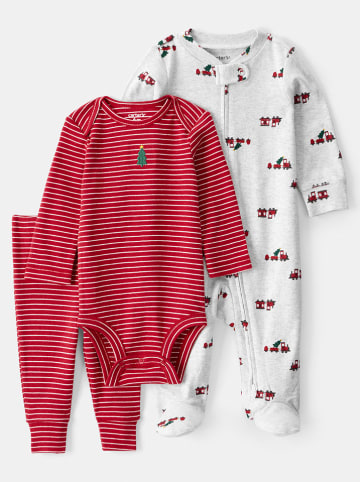 carter's 3tlg. Outfit in Rot/ Grau
