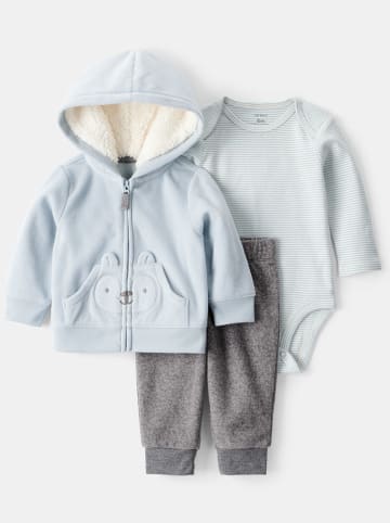carter's 3-delige outfit lichtblauw/grijs