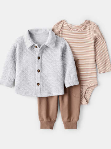 carter's 3tlg. Outfit in Hellbraun/ Grau
