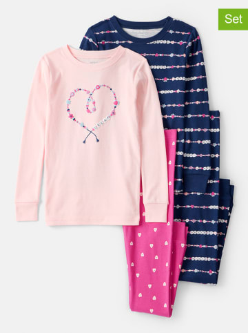 carter's 2er-Set: Pyjamas in Rosa/ Pink/ Dunkelblau