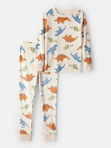 carter's 2-delige outfit crème/lichtblauw/oranje