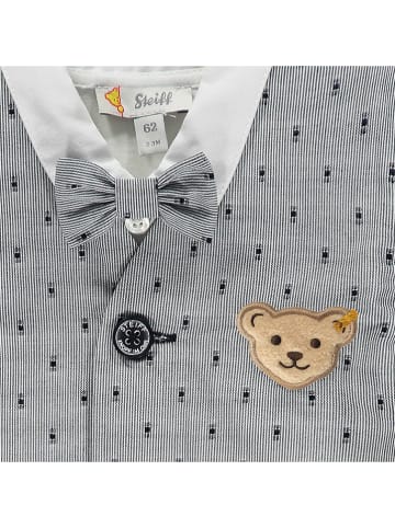 Steiff Strampler in Weiß/ Grau