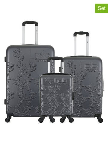Les P´tites Bombes 3-delige hardcase-trolleyset "Nais" antraciet