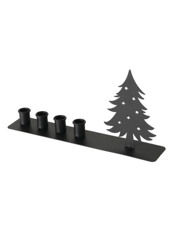 Boltze Kerzenleuchter "Waldan" in Schwarz - (B)38 x (H)18,2 cm