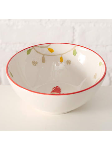 Boltze Müslischale "Noelo" in Weiß/ Rot/ Gelb - Ø 14 cm