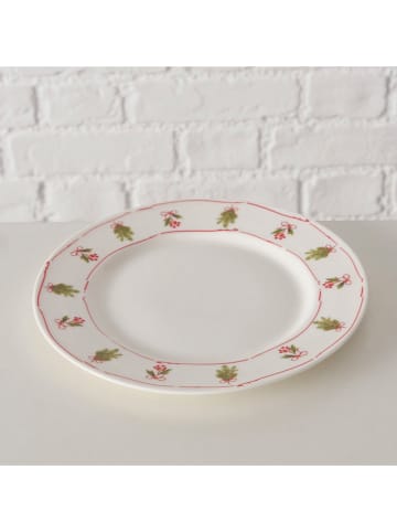 Boltze Dessertteller "Noelle" in Weiß/ Rot - Ø 21,5 cm