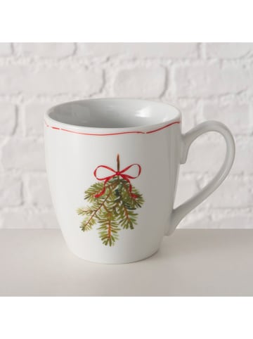 Boltze Jumbotasse ''Noelle'' in Weiß/ Grün - 480 ml