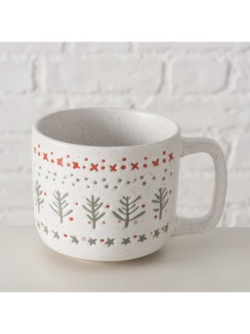 Boltze Tasse ''Nohr'' in Weiß/ Rot/ Grün - 340 ml