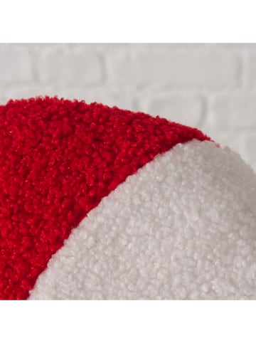 Boltze Kissen "Bonby" in Weiß/ Rot - Ø 36 cm
