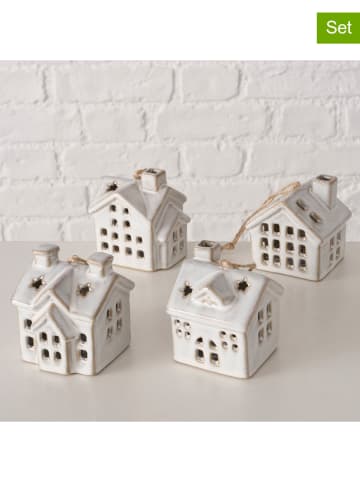 Boltze 4-delige set: ledkersthangers "Hildur" wit/beige - (B)6,5 x (H)7 cm