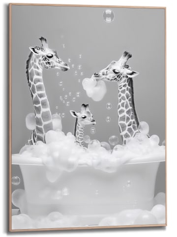 Orangewallz Gerahmter Kunstdruck "Family Giraffe"