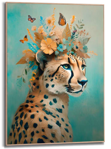 Orangewallz Gerahmter Kunstdruck "Flower Jaguar"