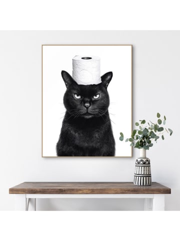 Orangewallz Druk artystyczny "Cat Roll" w ramce