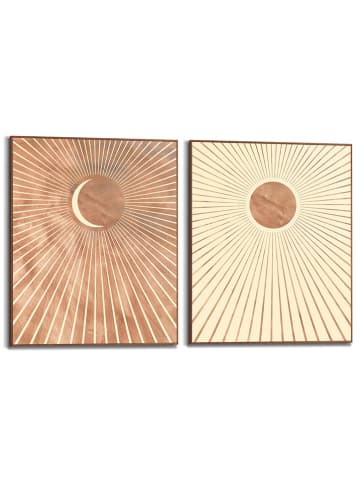 Orangewallz 2er-Set: Gerahmte Kunstdrucke "Sun & Moon"