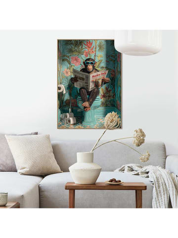 Orangewallz Ingelijste kunstdruk "Monkey Break"