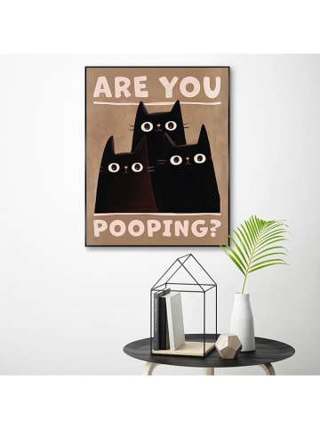 Orangewallz Ingelijste kunstdruk "Curious Cats"