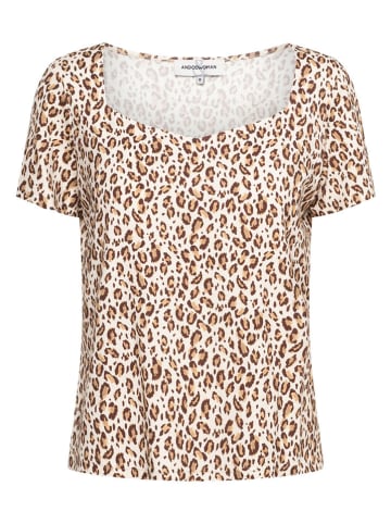 &Co Woman Shirt "Varia" wit/bruin