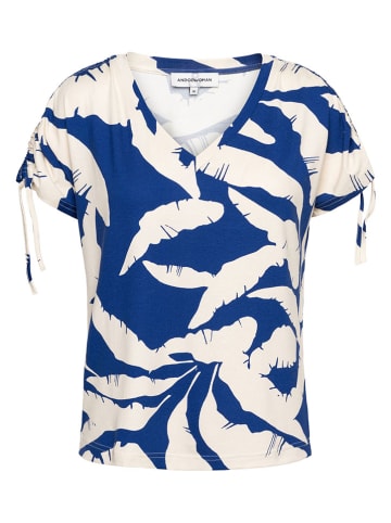 &Co Woman Bluse "Viana" in Blau/ Creme
