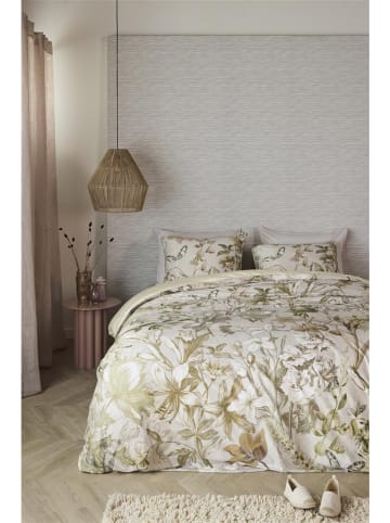 Beddinghouse Satin-Bettwäsche-Set "Bronte" in Creme/ Grün
