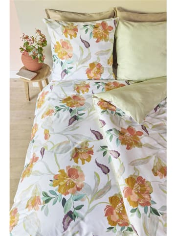 Beddinghouse Satijnen beddengoedset "Freya" wit/oranje/groen