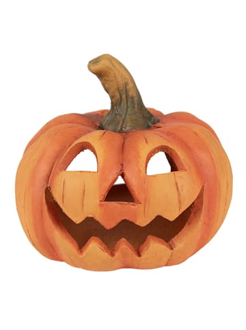 Clayre & Eef Windlicht ''Pompoen'' oranje - (H)12 x Ø 13 cm