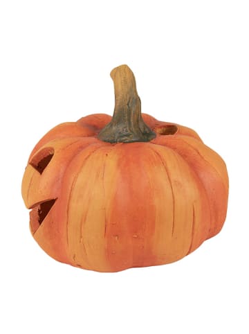 Clayre & Eef Windlicht ''Pompoen'' oranje - (H)12 x Ø 13 cm