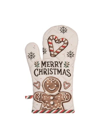 Clayre & Eef Rękawica kuchenna w kolorze beżowo-jasnobrązowym - 30 x 18 cm