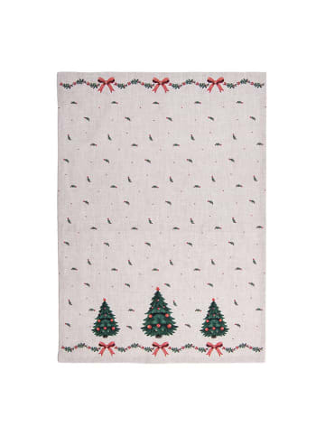 Clayre & Eef Geschirrtuch in Beige/ Grün - (L)70 x (B)50 cm