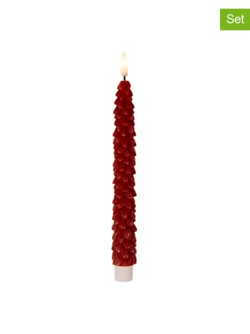 Clayre & Eef Świeczki LED (2 szt.) w kolorze czerwonym - wys. 25 cm