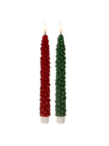 Clayre & Eef Świeczki LED (2 szt.) w kolorze czerwonym - wys. 25 cm