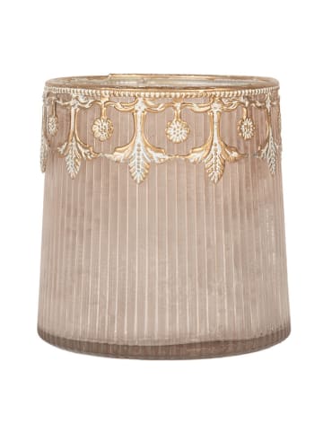 Clayre & Eef Teelichthalter in Rosa/ Gold - (H)10 x Ø 10 cm
