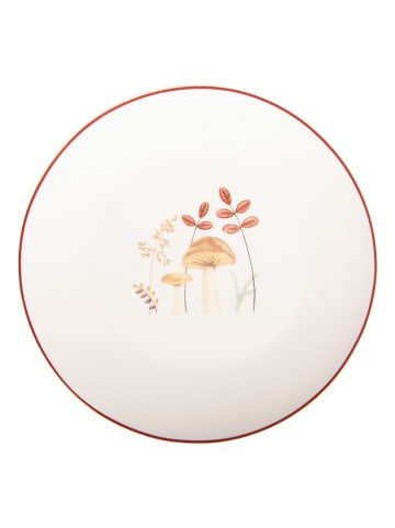 Clayre & Eef Talerz śniadaniowy w kolorze biało-czerwonym - Ø 20 cm