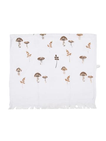 Clayre & Eef 2-delige set: gastendoeken wit/bruin - (L)66 x (B)40 cm