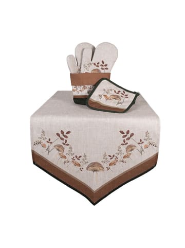 Clayre & Eef Tischläufer in Beige/ Hellbraun - (L)160 x (B)50 cm