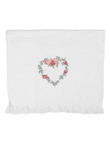 Clayre & Eef 2er-Set: Gästehandtücher in Weiß/ Rosa - (L)66 x (B)40 cm