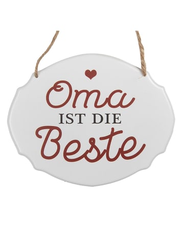 Clayre & Eef Textschild in Weiß - (B)18 x (H)15 cm