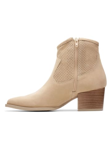 Clarks Leder-Stiefeletten "Elder Rae" in Beige