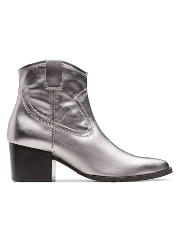 Clarks Leder-Stiefeletten "Elder Rae" in Silber