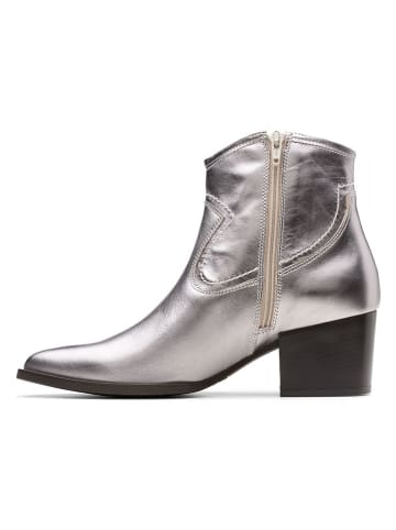 Clarks Leder-Stiefeletten "Elder Rae" in Silber