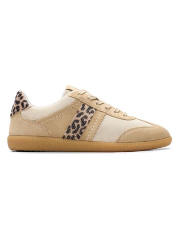 Clarks Leder-Sneakers in Beige