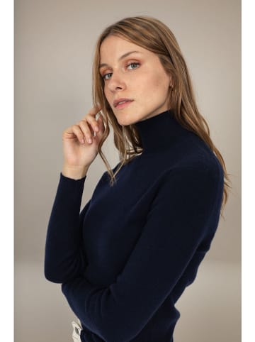 Perfect Cashmere Kaschmir-Rollkragenpullover "Elly" in Dunkelblau